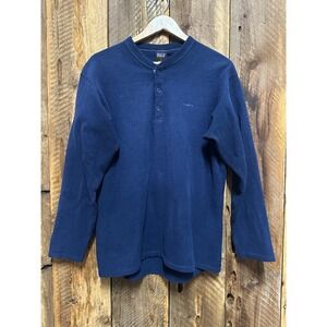 Patagonia Fleece Henley‎ Pullover Mens L Navy Minimalist Gorpcore Cozy